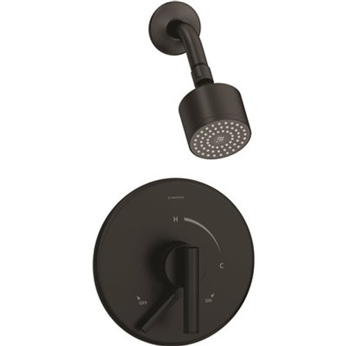 Symmons Dia Single Handle Wall-Mounted Shower Trim Kit with Volume Control in Matte Black - 1.5 GPM (Valve not Included)