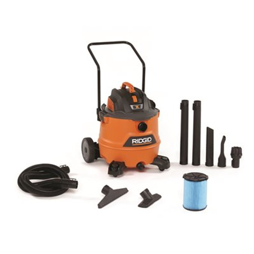 RIDGID 16 Gallon 6.5 Peak HP NXT Wet/Dry Shop Vacuum with Cart, Fine Dust Filter, Locking Hose and Accessories