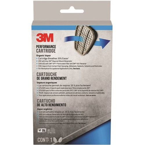 3M Organic Vapor Performance Replacement Cartridgesfor Reusable Respirator (1-Pair)