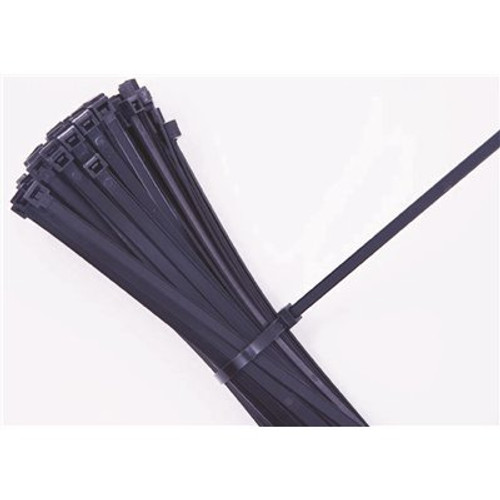 Commercial Electric 8 in. 50LB UV Black Cable Tie (1000-Pack)