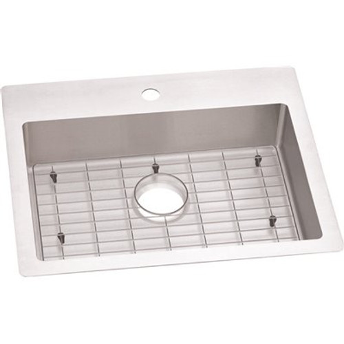 Elkay Crosstown Drop-In/Undermount Stainless Steel 25 in. 1-Hole Single Bowl ADA Compliant Kitchen Sink with Bottom Grid