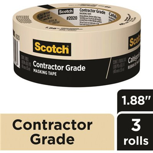 Scotch 1.88 in. x 60 yds. Contractor Grade Masking Tape (3-Pack)