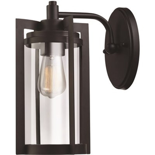 Globe Electric Theo 1-Light Bronze Outdoor Wall Lantern Sconce