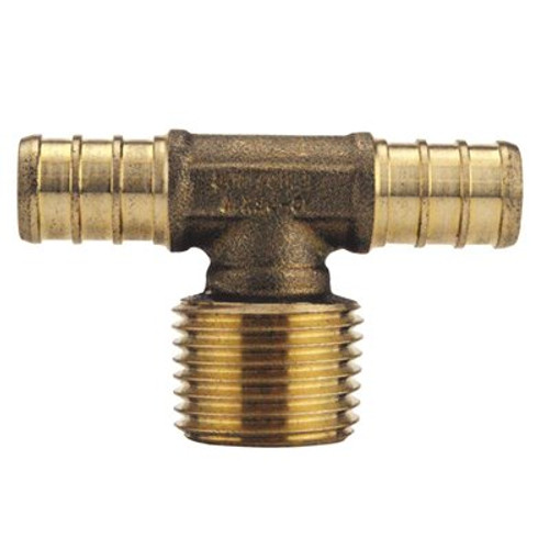 Apollo 1/2 in. Brass PEX-B Barb x 1/2 in. Male Pipe Thread Adapter Tee