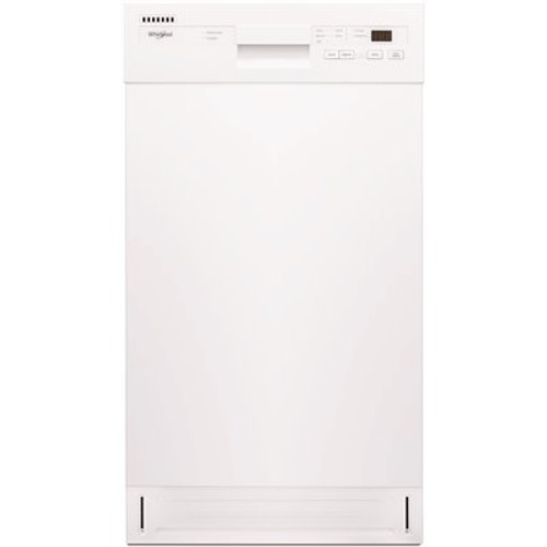 Whirlpool 18 in. White Front Control Dishwasher with Stainless Steel Tub, 50 dBA