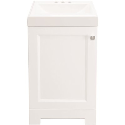 Glacier Bay Shaila 18.5 in. W Bath Vanity in White with Cultured Marble Vanity Top in White with White Sink