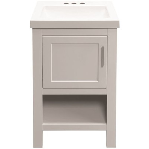 Glacier Bay Spa 18.5 in. W Bath Vanity in Dove Gray with Cultured Marble Vanity Top in White with White Sink