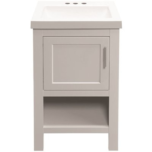 Glacier Bay Spa 18.5 in. W Bath Vanity in Dove Gray with Cultured Marble Vanity Top in White with White Sink Glacier Bay Spa 18.5 in. W Bath Vanity in Dove Gray with Cultured Marble Vanity Top in White with White Sink