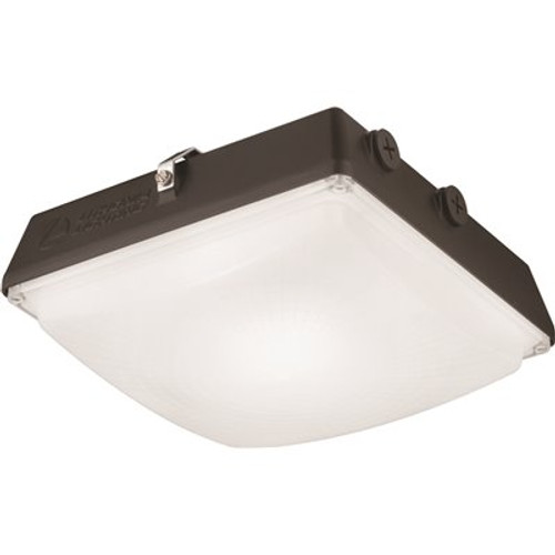 Contractor Select CNY 150-Watt Equivalent 4500 Lumens Integrated LED Dark Bronze Canopy Light Fixture, 4000K