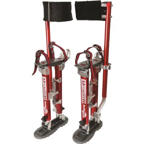Buildman 18 in. to 30 in. Aluminum Adjustable Self-Locking Drywall Stilts with Anti-Fatigue Straps, 225 lbs. Capacity