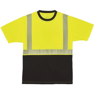 Ergodyne GloWear 2XL Hi Vis Lime/Black Front Performance T-Shirt