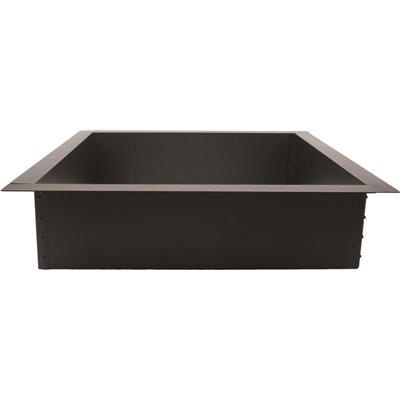 Pleasant Hearth 36 in. x 10 in. Square Solid Steel Wood Fire Pit in Black