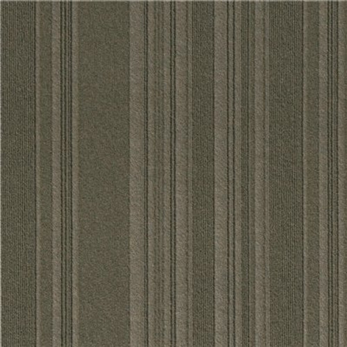 Foss Peel and Stick First Impressions Barcode Rib Olive 24 in. x 24 in. Commercial Carpet Tile (15 Tiles/Case)