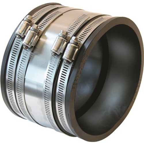 Fernco 4 in. Flexible PVC Clamp Shielded Coupling