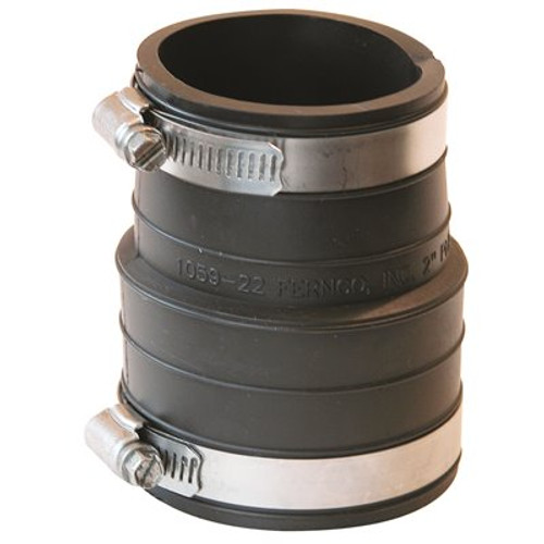 Fernco 2 in. 4.3 psi Flexible PVC Clamp Coupling, Black