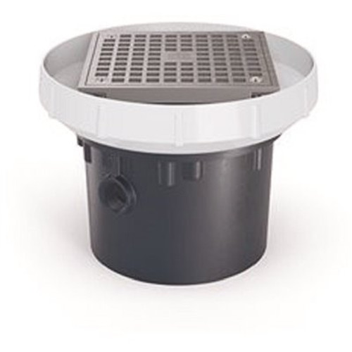 Zurn EZ PVC Slab on Grade Drain with 6 in. Nickel Bronze Strainer and 4 in. Outlet