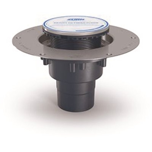 Zurn 5 in. Round CO2 Finished Area Floor Cleanout with Round Stainless Steel Cover Stainless Steel Deck Plate