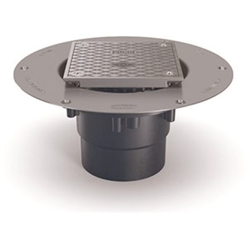 Zurn 5 in. CO2 Finished Area Floor Cleanout with Stainless Steel Cover Stainless Steel Deck Plate and Clamping Collar
