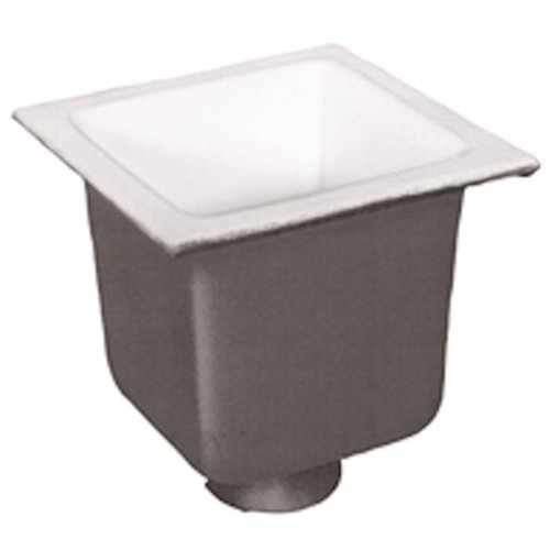 Zurn 12 in. x 12 in. Acid Resisting Enamel Coated Floor Sink with 3 in. No-Hub Connection and 10 in. Sump Depth