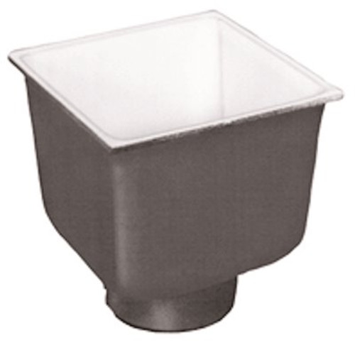 Zurn 8 in. x 8 in. Acid Resisting Enamel Coated Floor Sink with 3 in. Push-On Connection and 6 in. Sump Depth