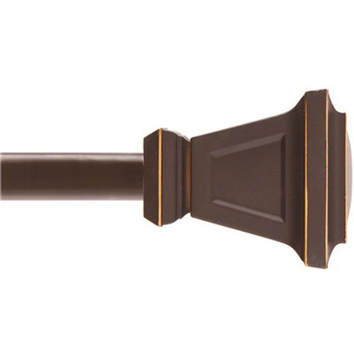 Kenney Seville 94 in. - 130 in. Adjustable Single Curtain Rod 5/8 in. Diameter in Oil Rubbed Bronze with Square Finials