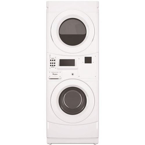 Whirlpool White Commercial Laundry Center with 3.1 cu. ft. Washer and 6.7 cu. ft. 120-Volt Gas Vented Dryer