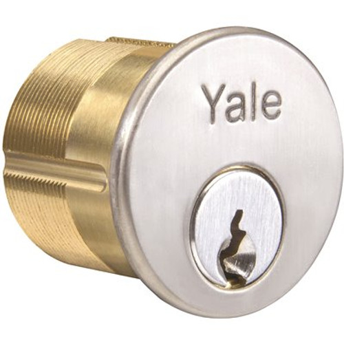 Yale Commercial Locks and Hardware 1-1/8 in. Satin Chrome Keyway Mortise Cylinder