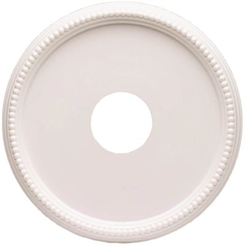 Hampton Bay 16 in. White Beaded Ceiling Medallion