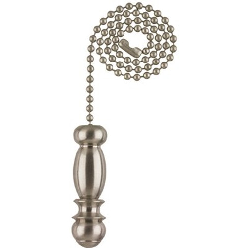 Commercial Electric 12 in. Brushed Nickel Pull Chain