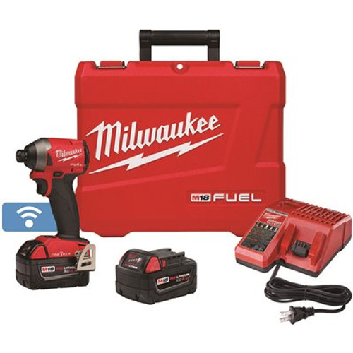 M18 FUEL ONE-KEY 18V Lithium-Ion Brushless Cordless 1/4 in. Hex Impact Driver Kit with(2) 5.0Ah Batteries, Hard Case