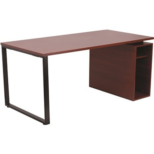 Flash Furniture 63 in. Rectangular Mahogany Computer Desks with Storage