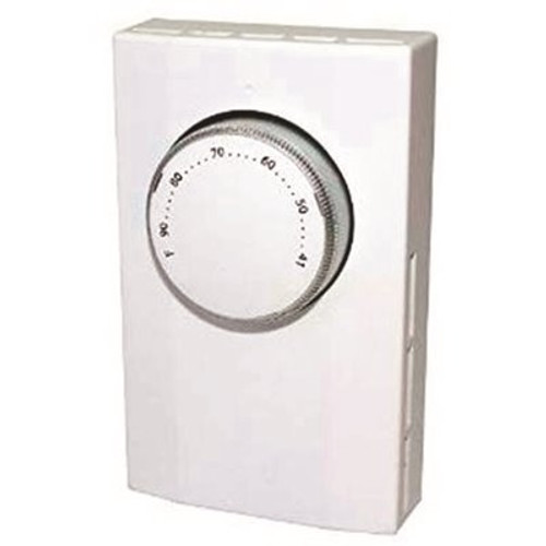 KING Line Voltage Single Pole Mechanical Bi-Metal Thermostat in White