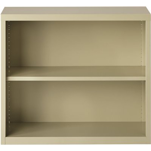 Hirsh 30 in. H Putty Metal 2-Shelf Standard Bookcase
