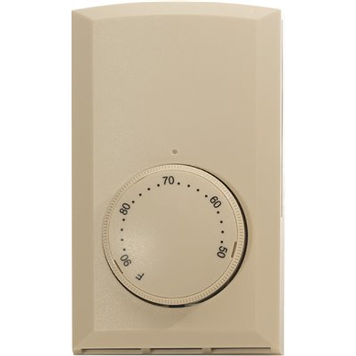 Cadet Single-pole 22 Amp Line Voltage 120/240/208-volt Mechanical Wall-mount Non-programmable Thermostat in Almond