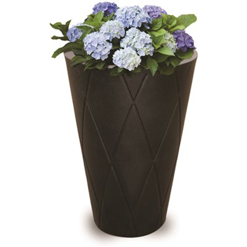 Mayne Versailles 26 in. Tall Self-Watering Espresso Polyethylene Planter