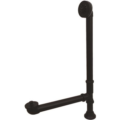 Kingston Brass Vintage Claw Foot 1-1/2 in. O.D. Brass Lift and Turn Leg Tub Drain in Matte Black