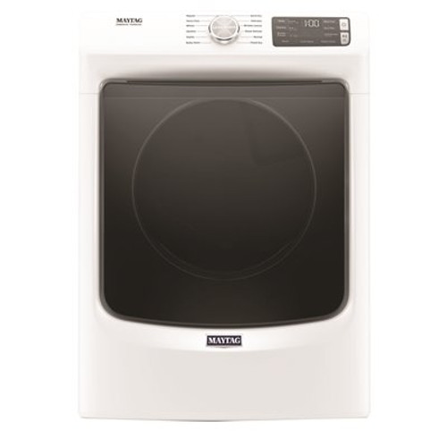 Maytag 7.3 cu. ft. 240-Volt White Stackable Electric Vented Dryer with Steam, ENERGY STAR