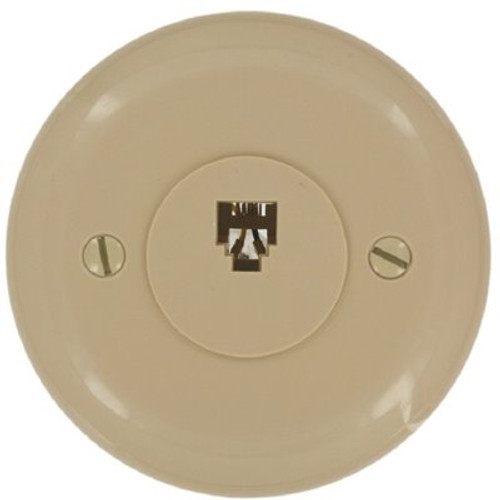 Leviton Round Modular Jack, Ivory