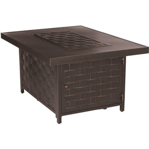 Fire Sense Armstrong 48 in. x 24 in. Rectangle Aluminum LPG Fire Pit Table in Antique Bronze