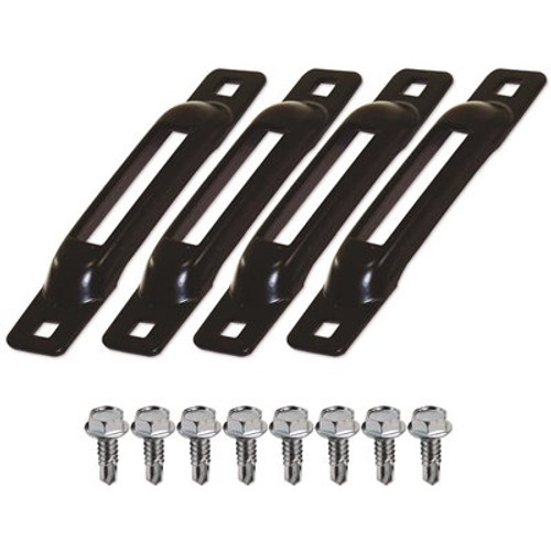 SNAP-LOC E-Track Single Strap Anchor in Black with Self-Drilling Screws (4-Pack)