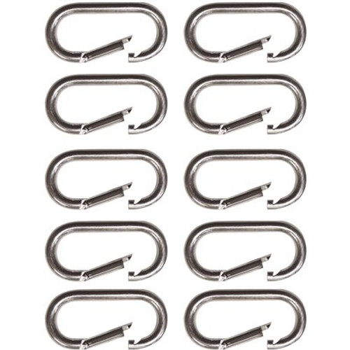 SNAP-LOC 3-1/8 in. Zinc-Plated Steel Carabiner (Pack of 10)