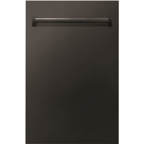 18" Compact Black Stainless Steel Top Control Dishwasher with Stainless Steel Tub and Traditional Style Handle, 52 dBa