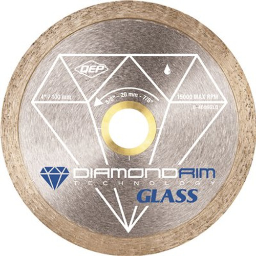 QEP Glass Series 4 in. Wet Tile Saw Continuous Rim Diamond Blade