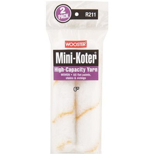 Wooster 6 in. Mini-Koter High-Capacity Yarn Roller (2-Pack)