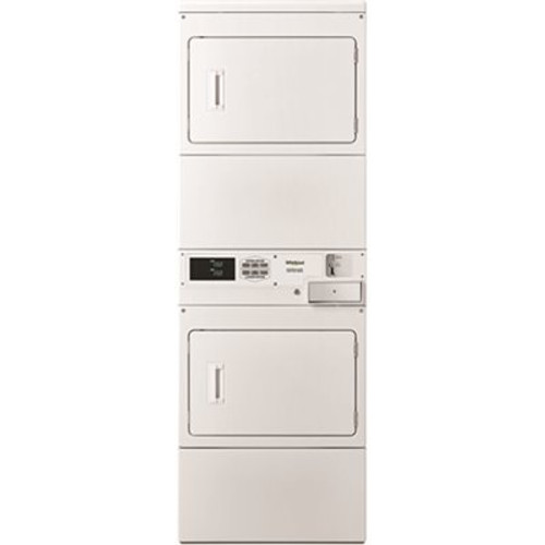 Whirlpool 7.4 cu. ft. 240-Volt White Electric Double Stacked Commercial Dryer Coin Operated
