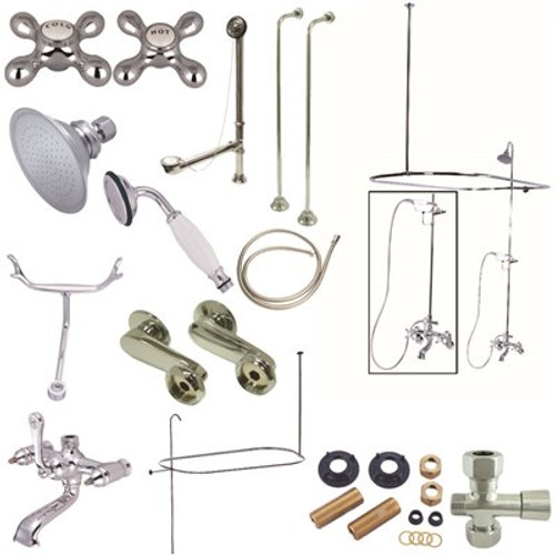 Kingston Brass Vintage Combo Set 3-Handle Claw Foot Tub Faucet with Shower Set in Chrome