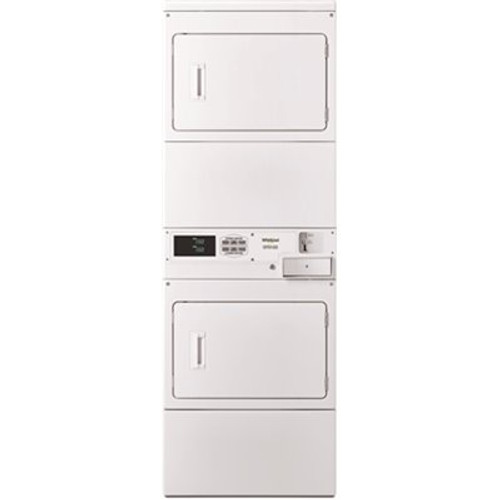 Whirlpool 7.4 cu. ft. White Gas Double Stacked Commercial Dryer Coin Operated