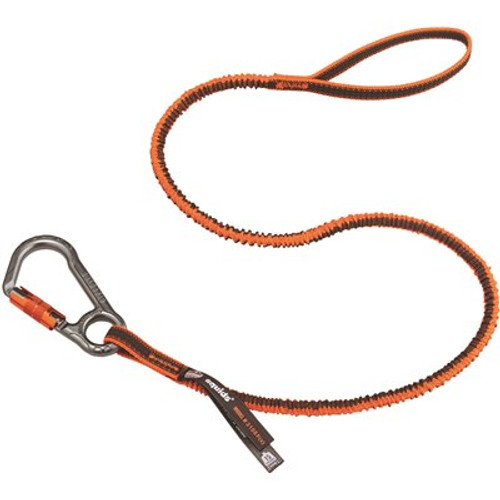 Ergodyne 15 lbs. Orange and Gray Standard Single Locking Carabiner Tool Lanyard