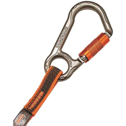 Ergodyne 15 lbs. Orange and Gray Standard Dual Locking Carabiner Tool Lanyard