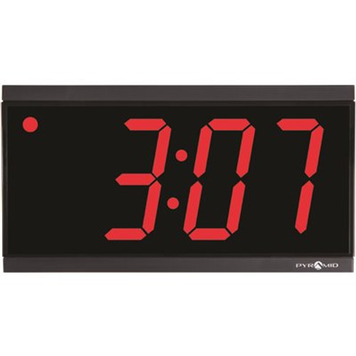 Pyramid Time Systems 4 in. Red LED Numeral Hour/Minute Digital Wall Clock